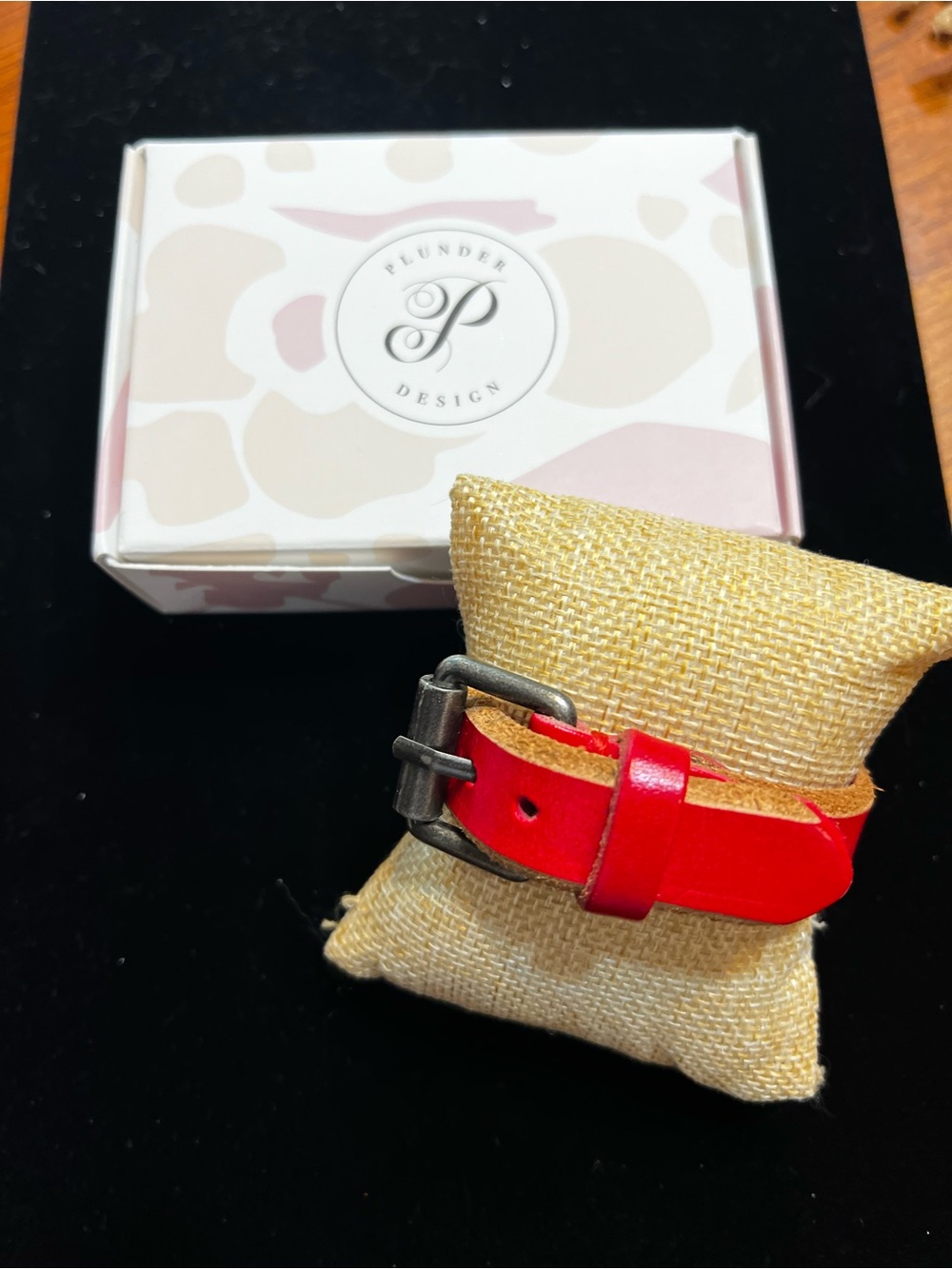 Plunder Bright Red Leather Bracelet Strap
